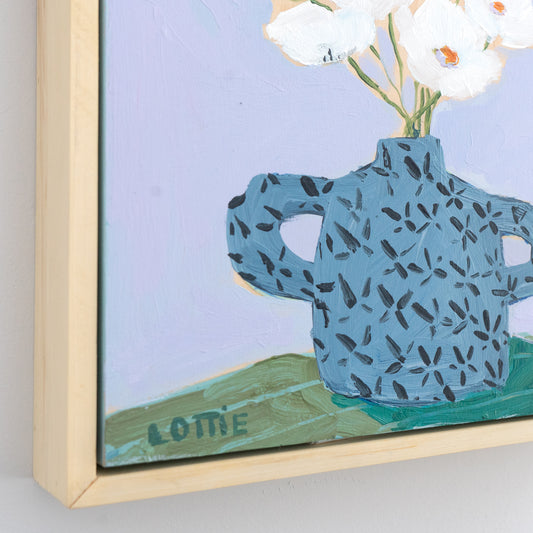 Garden Symphony No. 6 (Anemone on Lilac) - Framed 11" x 14"