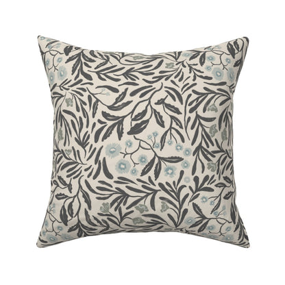 Wild Thicket in Peppercorn - Linen Cotton Canvas