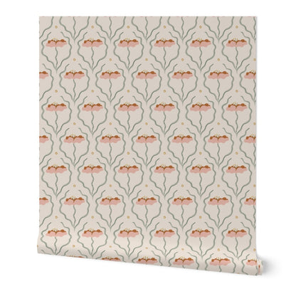 Saltwater Blooms in Mellow Coral - Peel & Stick Wallpaper