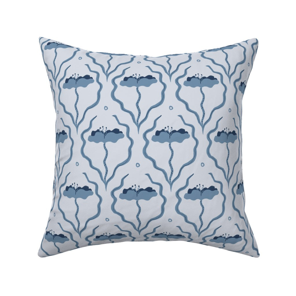 Saltwater Blooms in Wishful Blue - Linen Cotton Canvas