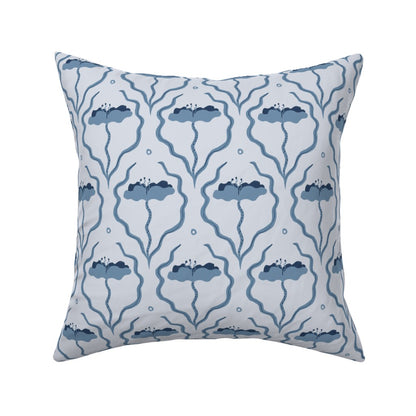 Saltwater Blooms in Wishful Blue - Linen Cotton Canvas