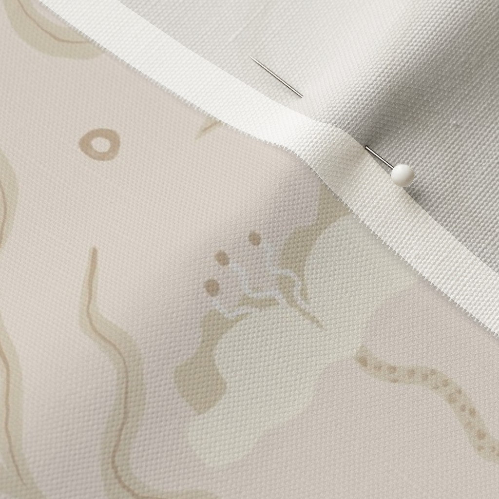 Saltwater Blooms in Cream - Linen Cotton Canvas