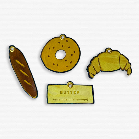 Paper Cut Out Handpainted Carb Lover Ornaments - Set of 4